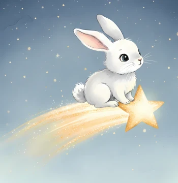 Affiche « Le Lapin sur son Étoile »